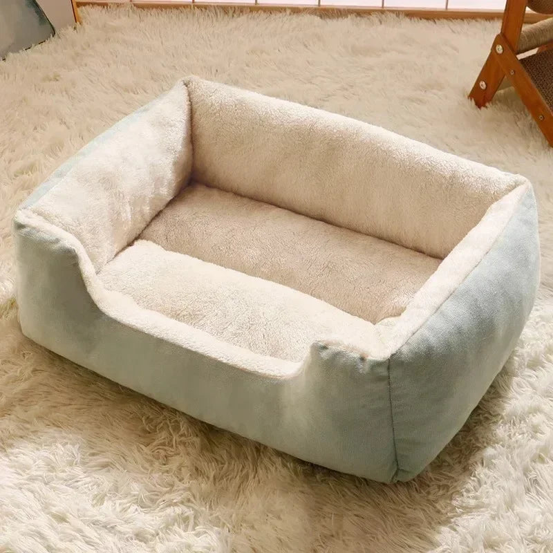 Lit Doux Chaleureux Dessin Animé pour Chien Chat Grande Maison Hivernale Confortable