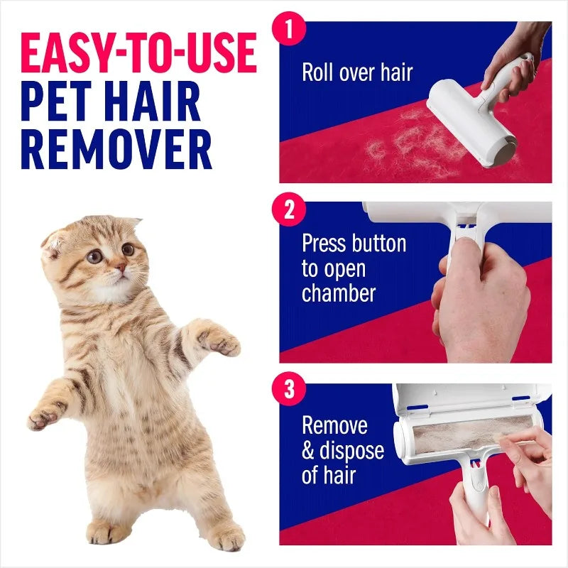 Rouleau Anti-Poils Réutilisable Ultra-Efficace pour Chats & Chiens Meubles Tissus