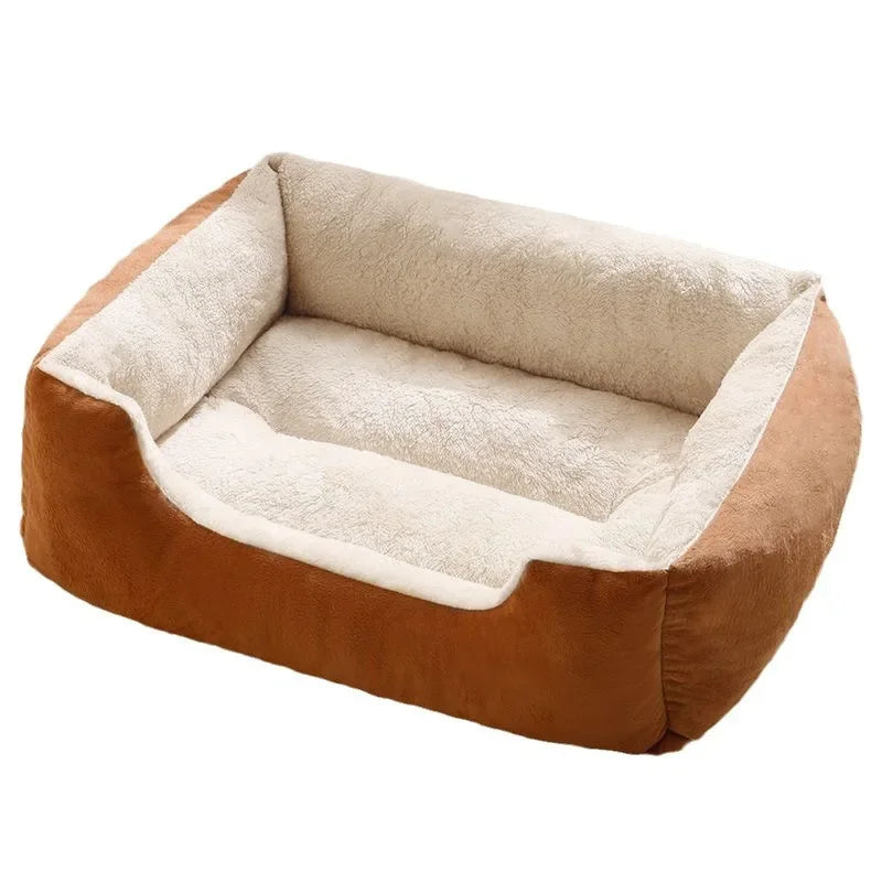 Lit Doux Chaleureux Dessin Animé pour Chien Chat Grande Maison Hivernale Confortable
