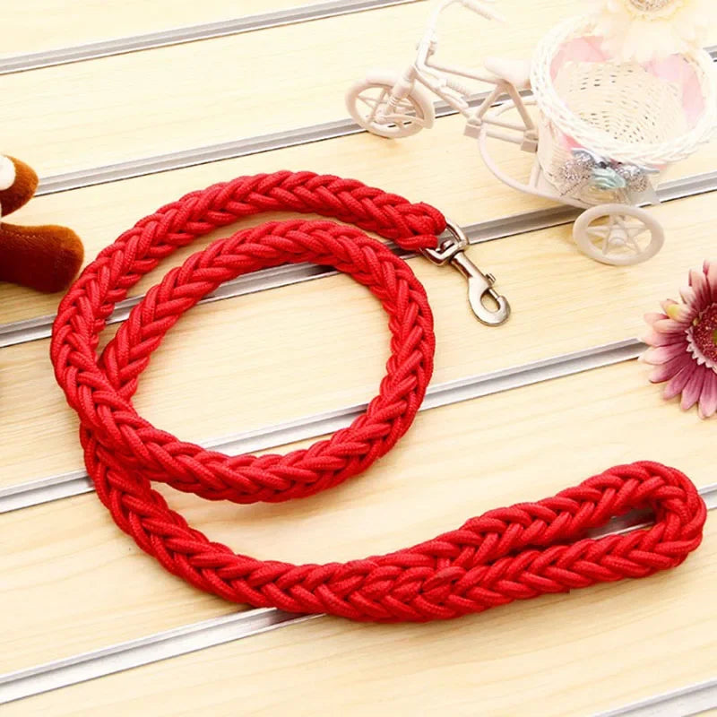 Laisse Collier Réglable Nylon Bicolore Robuste pour Chiens Moyens et Grands 130cm