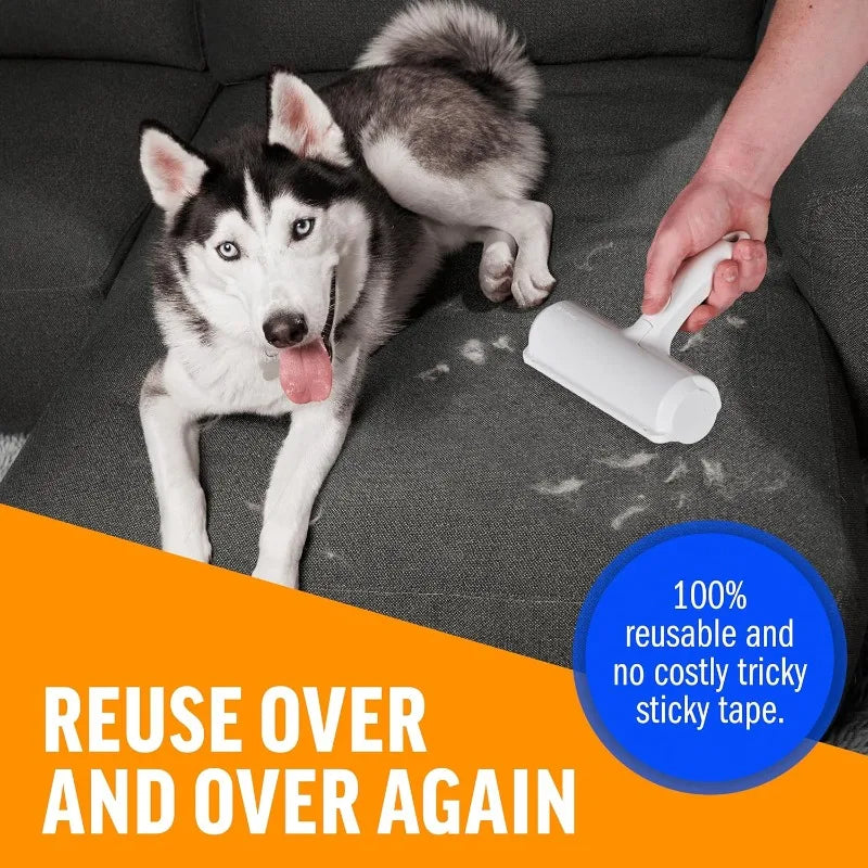 Rouleau Anti-Poils Réutilisable Ultra-Efficace pour Chats & Chiens Meubles Tissus