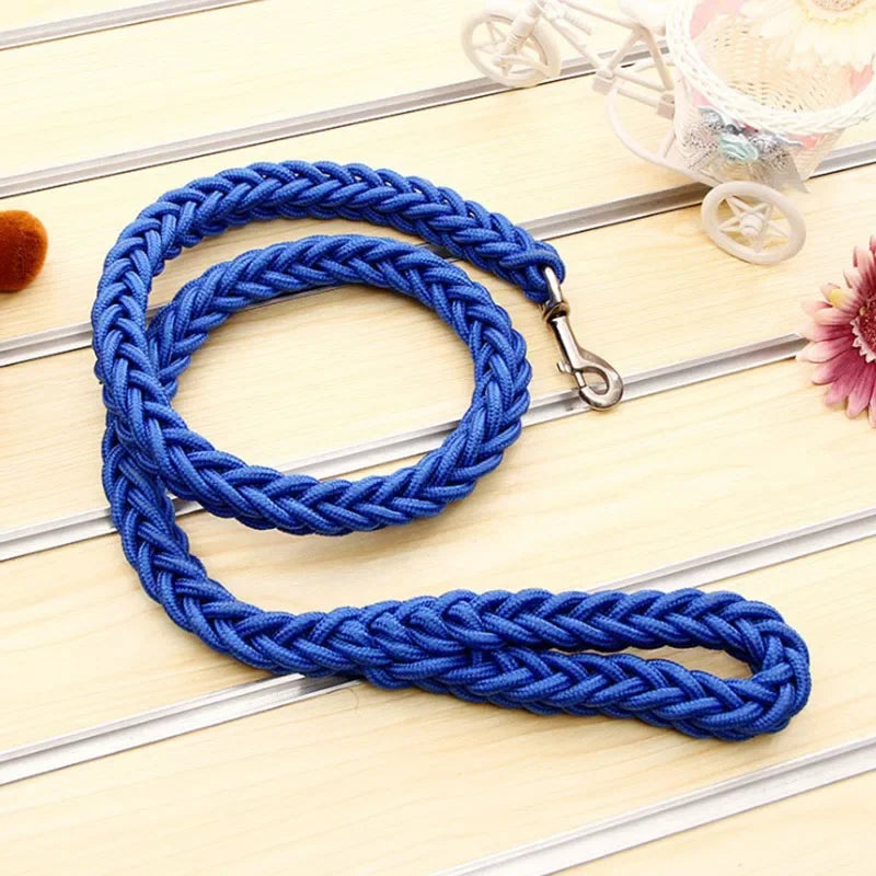 Laisse Collier Réglable Nylon Bicolore Robuste pour Chiens Moyens et Grands 130cm