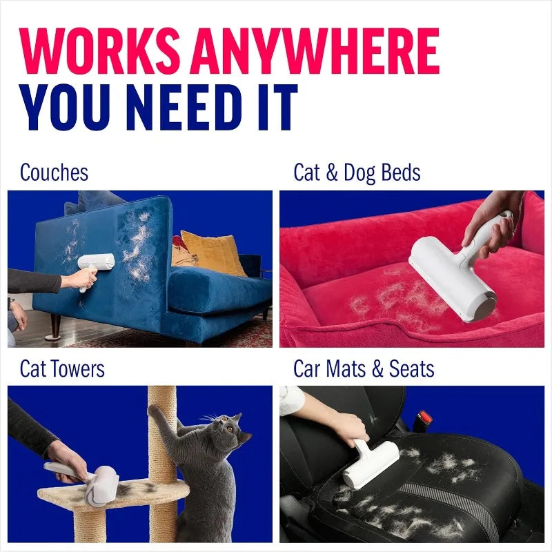 Rouleau Anti-Poils Réutilisable Ultra-Efficace pour Chats & Chiens Meubles Tissus