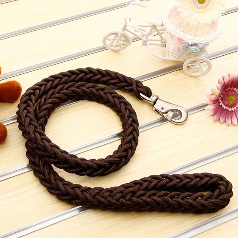 Laisse Collier Réglable Nylon Bicolore Robuste pour Chiens Moyens et Grands 130cm