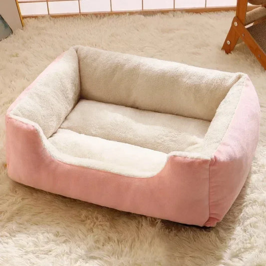 Lit Doux Chaleureux Dessin Animé pour Chien Chat Grande Maison Hivernale Confortable