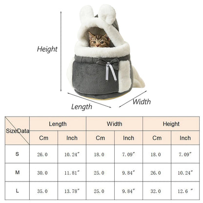 Sac de Transport Hiver Chaud pour Petits Chiens Chats Voyage