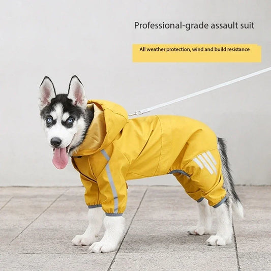 Manteau Imperméable Réfléchissant pour Chien - Veste Coupe-Vent Robuste Quatre Pattes