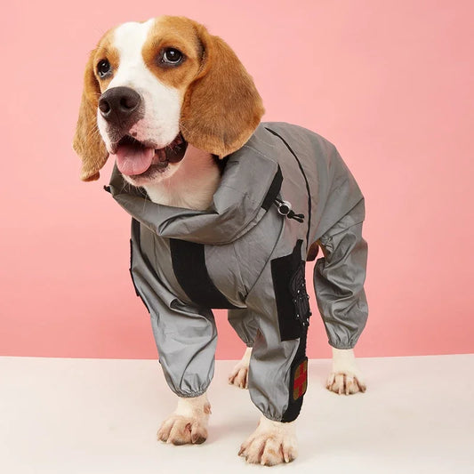 Imperméable Réfléchissant Grand Chien, Veste Pluie Capuche, Protection Solaire