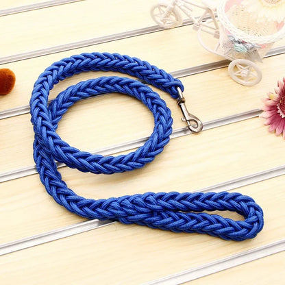 Laisse Collier Réglable Nylon Bicolore Robuste pour Chiens Moyens et Grands 130cm
